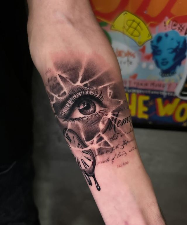 Memories: eye realism – tattoo by DMTcollective, Karmiel