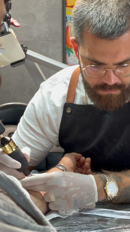 At work in the studio – tattoo by DMTcollective, Karmiel
