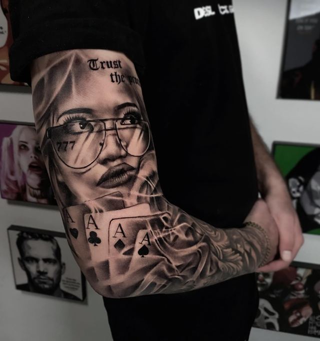 Trust: portrait & cards sleeve – DMTcollective tattoo
